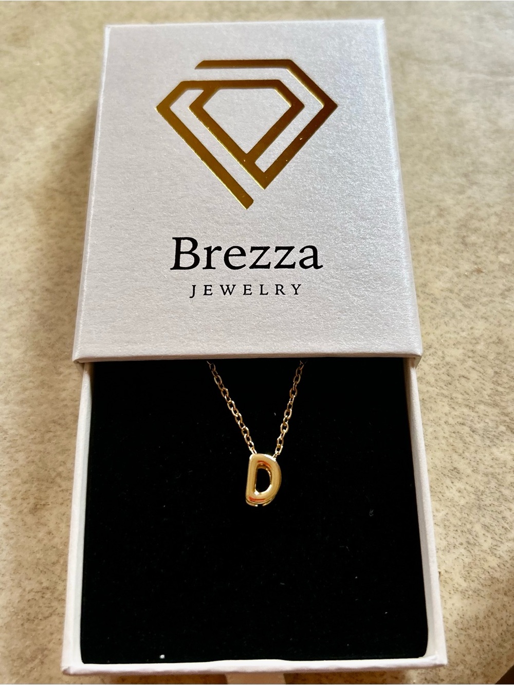 Gold 'D' Pendant Necklace